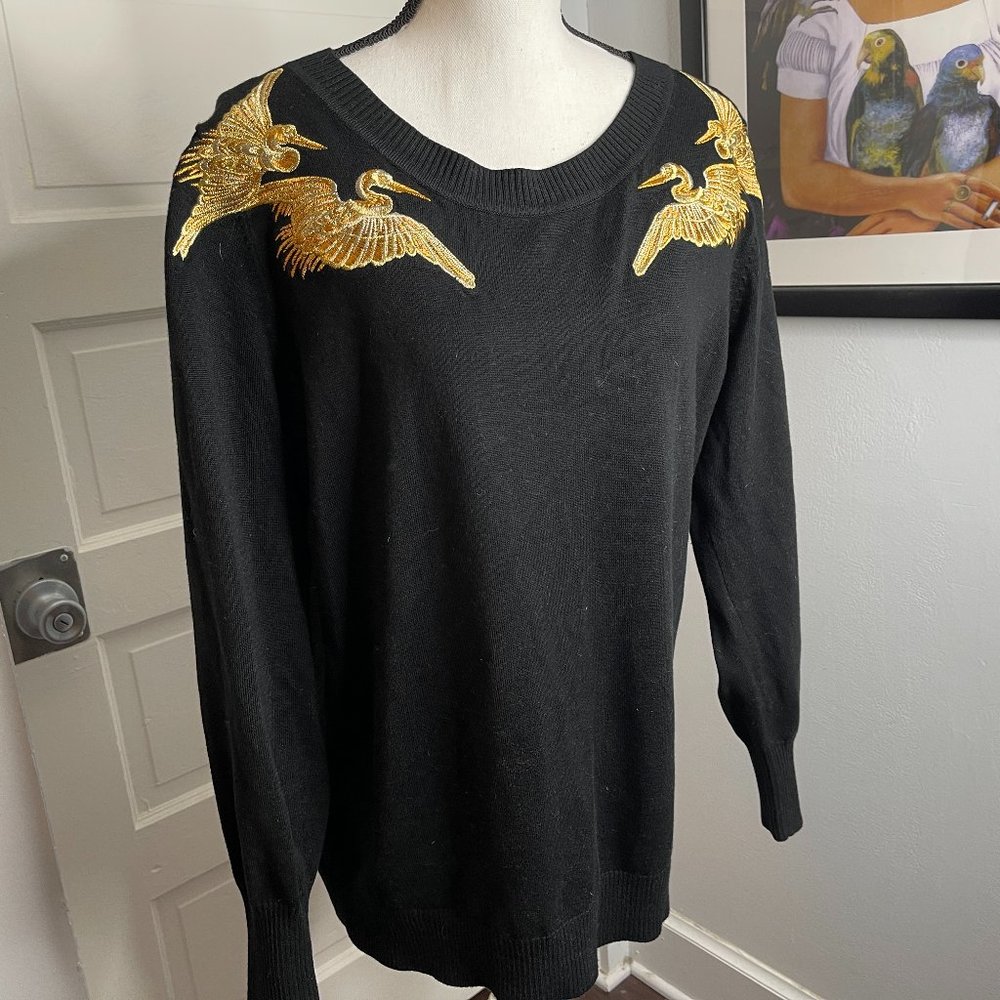 Altuzarra for Target Golden Crane Sweater - Black and Gold - XL